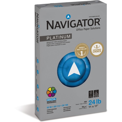 Paper, For Color Printing, 24 Lb, 11" x 17", White 2500/CT