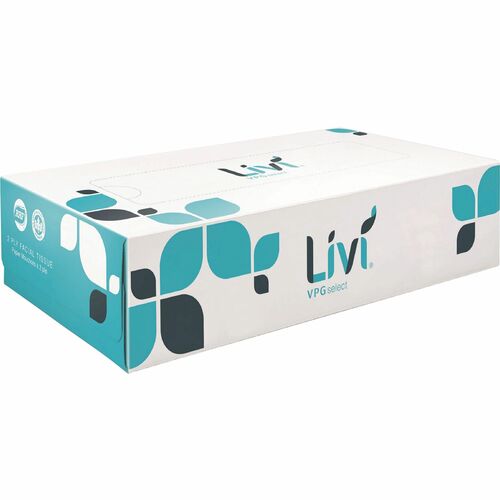 Facial Tissue, Flat Box, 2-Ply, 8-2/5"Wx8-1/10"L, White 30/CT