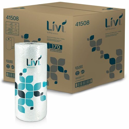 Towels, Paper, Roll, Carton, 170 Sheets, White 24/CT
