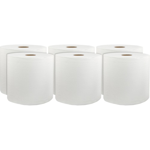 Roll Towel, Hardwound, 1-Ply, 8" W x 800' L, White 6/CT