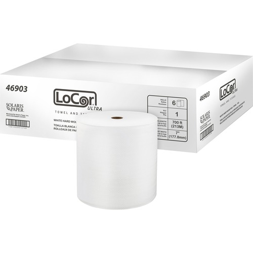 Paper Towels, 1 Ply, 7" x 700", White 6/CT
