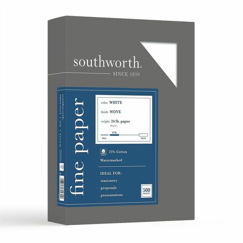 Paper, 25% Cotton, 24#, 8.5x11, White 500/BX