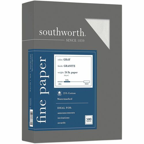 Paper, Granit, 24# 500 Sheets, Gray 500/BX