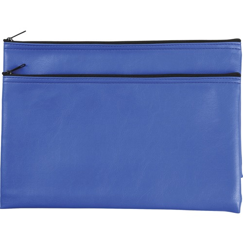 Wallet, Zipper, PVC, Blue 2/PK