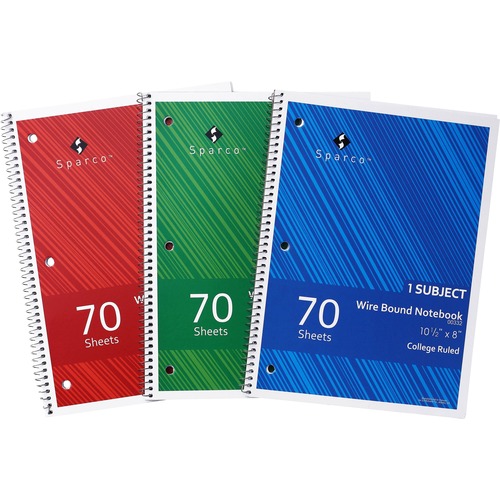 Notebook, Wire, College, 70 3/PK