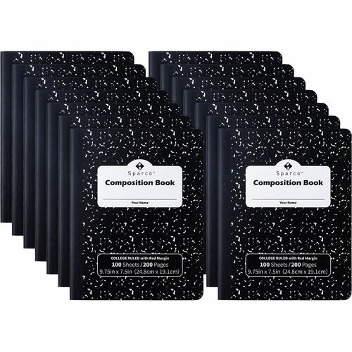 Composition Notebook, 7-3/10"Wx9-9/10"Lx2-1/10"H, We 12/PK