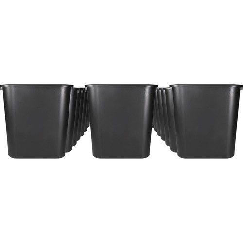 Wastebasket, Rectangular, 28 Quart, Black 24/CT