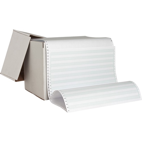 Computer Paper, 20 lb., 1 Part, 14-7/8" x 8-1/2", 1/2" Green Bar 2600/CT