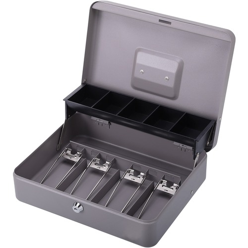 Box, Cash, 5-Compartment, Gray