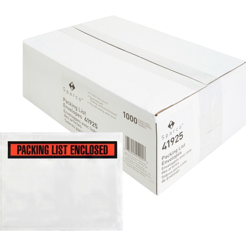 Packing/Invoice Envelope, 7" x 5.5", White 1000/BX