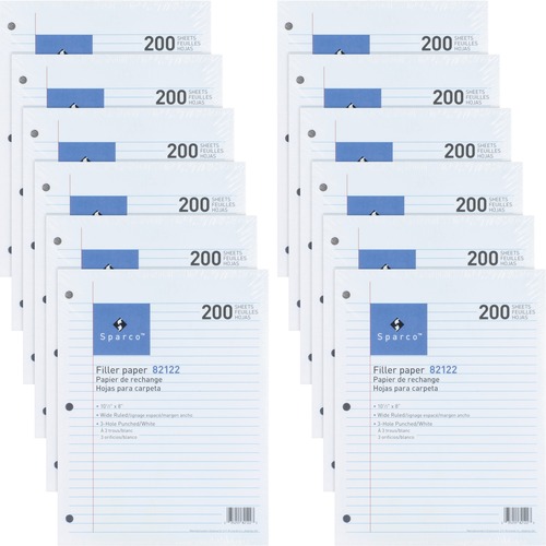 Paper, Filler, Wd, 10.5x8, 200 Sheets 12/BD