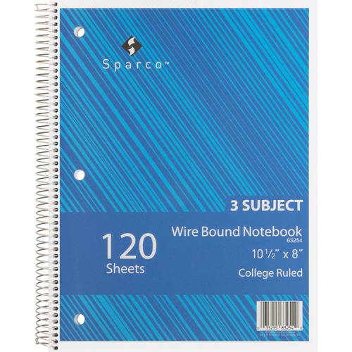 Notebook, Wire, College, 3 Sub, 120
