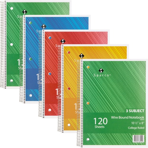 Notebook, Wire, College, 3 Sub, 120 6/BD