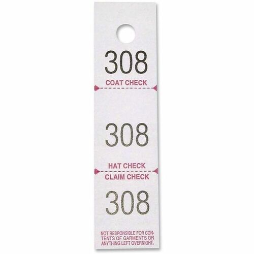 Tickets, Coat Check, 3-Part, We 500/PK