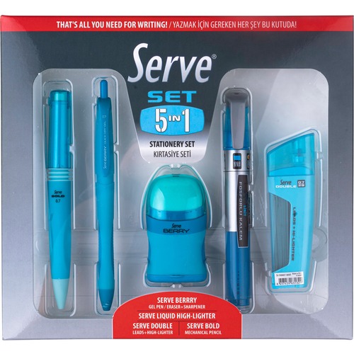 Writing Set Combo, Blue 5/PK