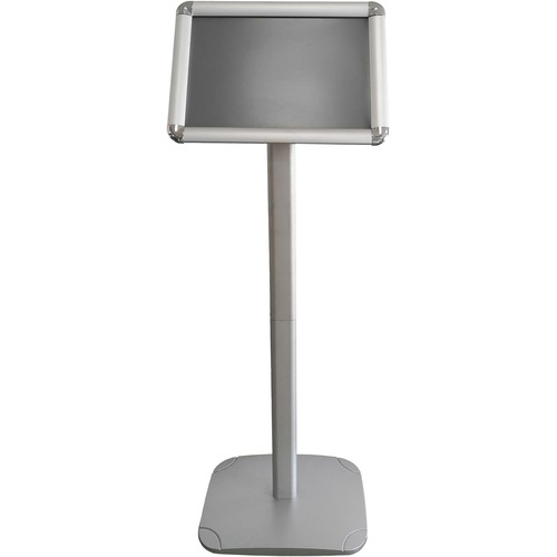 Sign With Floor Stand, With Menu Display, 8-1/2" x 11", Silver