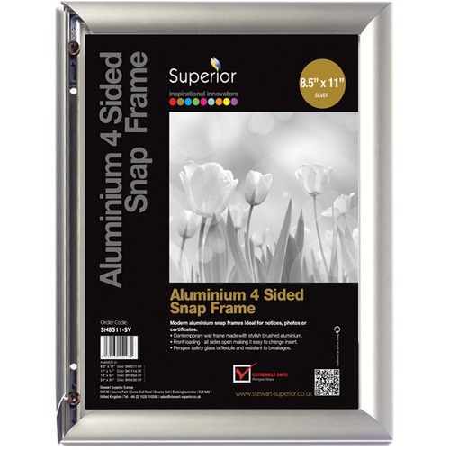Snapframe, Aluminum, 8.5x11, Silver