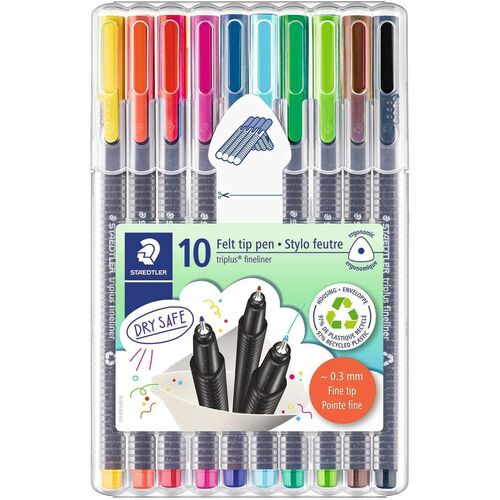 Marker, Fineline, Tri+, 10 Count