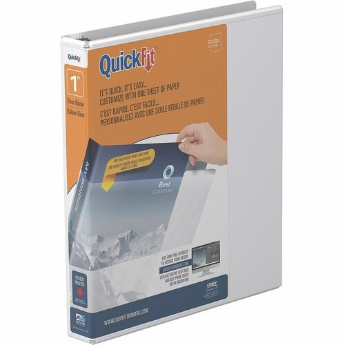View Binder, Quick Fit, D-Ring, 1", 11-1/4" x 11-3/4", White