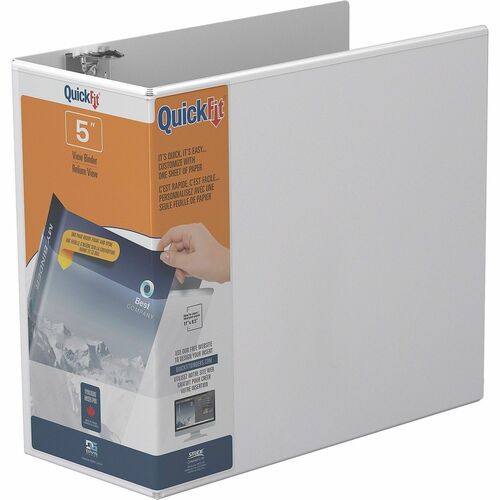 View Binder, Quick Fit, D-Ring, 5", 11-1/4" x 11-3/4", White