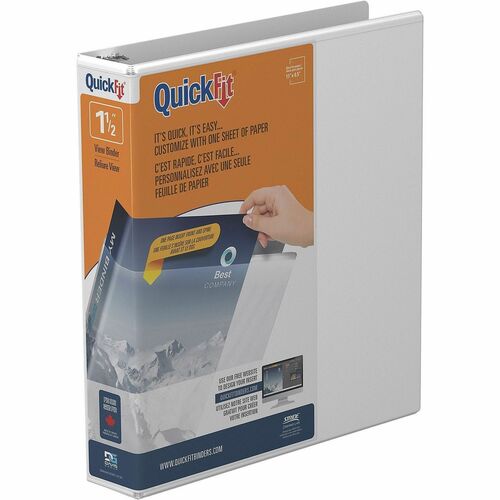 View Binder, Round Ring, 1-1/2" Cap, Letter-Size, White