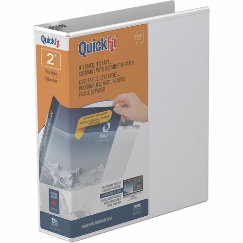 View Binder, Round Ring, 2" Cap, Letter-Size, White