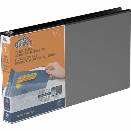 Binder, Landscape, 8.5x14, 1", Black