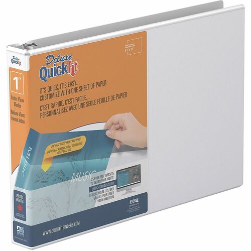 Landscape Binder, 1" Capacity, Round Rings, 8-1/2" x 11", White