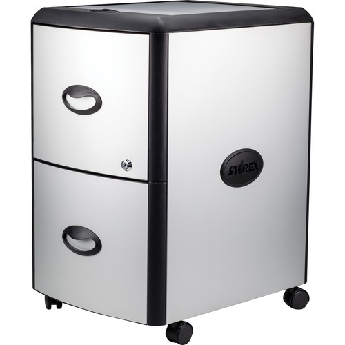 File, 2 Drawer, Black/Silver