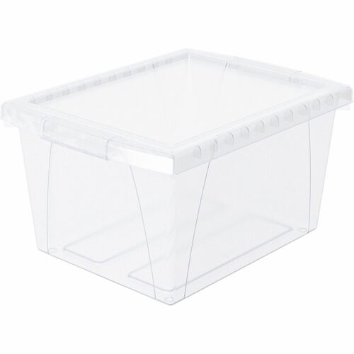 Bin, 4 Gallon, Lidded, Transparent