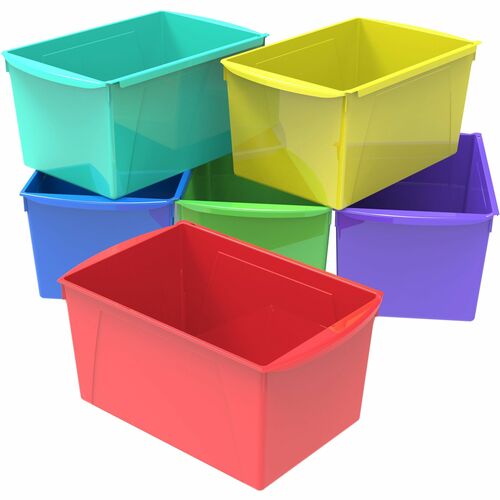 Book Bins, 9-1/5" W x 14-1/2" L x 7" H, Assorted 6/CT