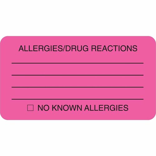 Label, Allergy/Drug Reaction 250/RL