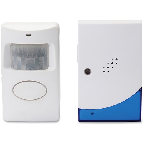 PIR Chime with Receiver, Wireless, 20 Foot Detection Range, Battery Registered, White/Beige