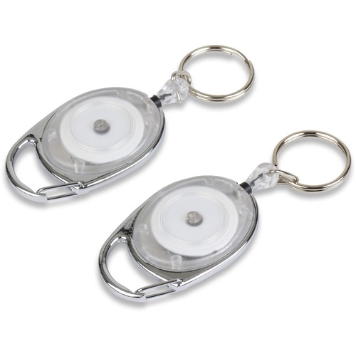 Reel Key Chain, 30" Retractable Cord, Chrome 6/PK