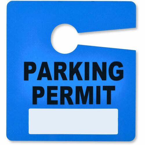 Parking Permit, Reusable, 2-4/5" W x 3" H, Blue 50/PK