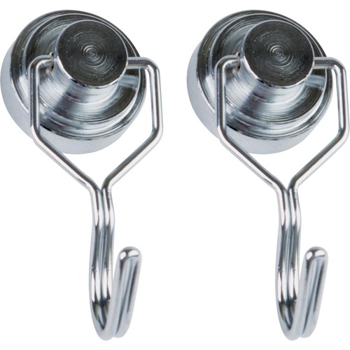 Magnetic Hook, 1"Wx1-1/2"Lx1/10"H, Gray 2/PK