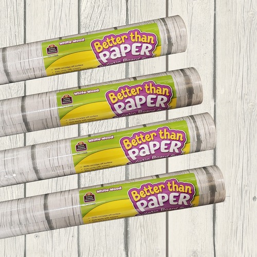 Fabric Roll White Wood BTP 4/PK