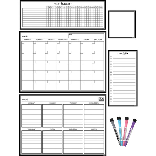 Set, Calendar, Dry-Erase, Magnetic