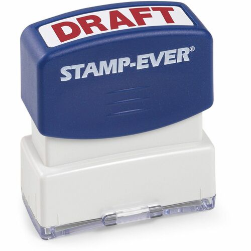 Stamp, Pre-Inked, "DRAFT", 9/16" x 1-11/16" Impression, Red