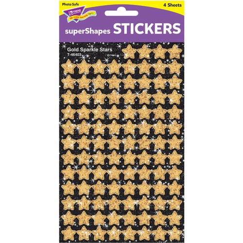 Stickers, Sparkle, Stars, Gold 400/PK