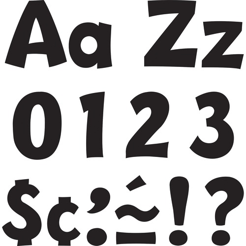 Letters, Playful, 4", Black 3/PK