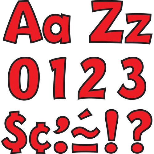 Set, Letter, Playful, 4", Red 3/PK