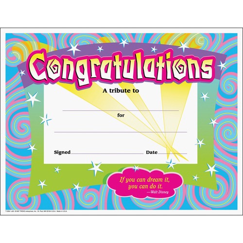 Certificate, Congrats, Swirls 30/PK
