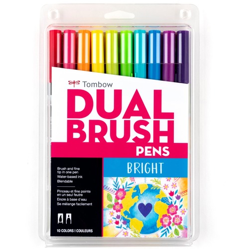 Set, Pen/Brush, Dual, Bright 10/PK