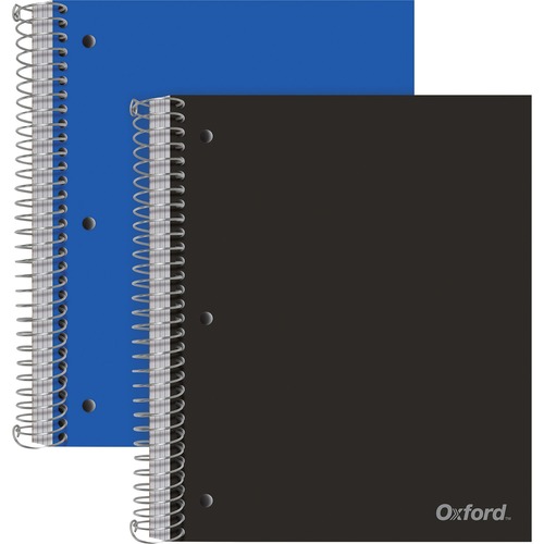 Notebook, 5-Subject, 200-Sheet, 9" W x 11" L x 3/5" H, Assorted 2/PK