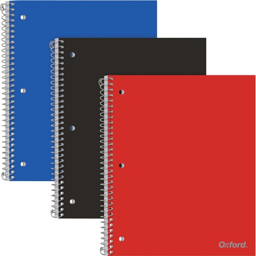 Notebook, 1-Sub, 100-Sht, 8-1/2"Wx10-1/2"Lx3/10"H, Ast 3/PK