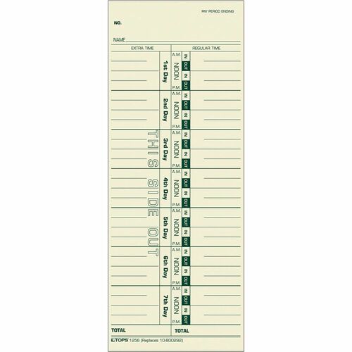 Form, Time, Card, Week, 3.5 x 9 500/BX
