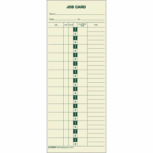 Form, Job Card, 3.5 x 9 500/BX