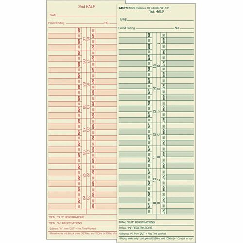 Form, Time Card, 3.5x10.5 500/BX