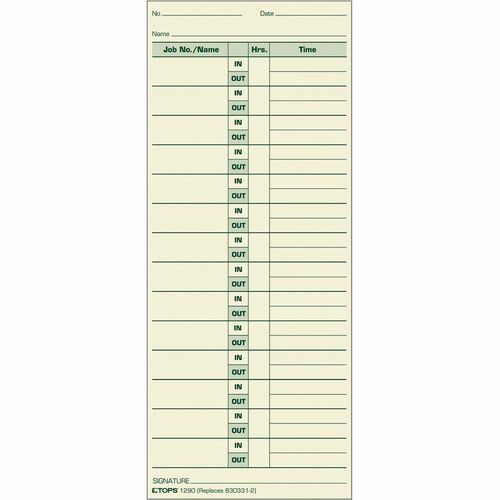 Form, Job Card, 3.5 x 8.5 500/BX